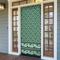 New Zealand Maori Niho Taniwha Door Cover Kakariki Mangopare and Puhoro Pattern LT9 - Polynesian Pride