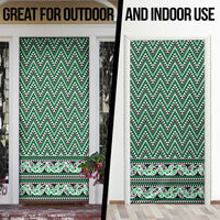 New Zealand Maori Niho Taniwha Door Cover Kakariki Mangopare and Puhoro Pattern LT9 - Polynesian Pride