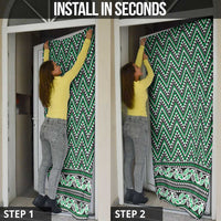 New Zealand Maori Niho Taniwha Door Cover Kakariki Mangopare and Puhoro Pattern LT9 - Polynesian Pride