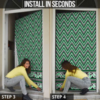 New Zealand Maori Niho Taniwha Door Cover Kakariki Mangopare and Puhoro Pattern LT9 - Polynesian Pride