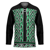 New Zealand Maori Niho Taniwha Hockey Jersey Kakariki Mangopare and Puhoro Pattern - Polynesian Pride