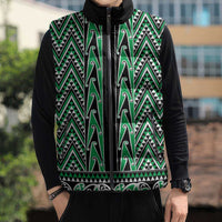 New Zealand Maori Niho Taniwha Sleeveless Puffer Jacket Kakariki Mangopare and Puhoro Pattern - Polynesian Pride