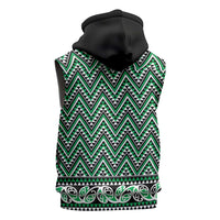 New Zealand Maori Niho Taniwha Sleeveless Zip Hoodie Kakariki Mangopare and Puhoro Pattern LT9 - Polynesian Pride