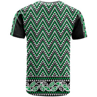 New Zealand Maori Niho Taniwha T Shirt Kakariki Mangopare and Puhoro Pattern