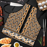 New Zealand Maori Niho Taniwha Apron Karaka Mangopare and Puhoro Pattern LT9 Gold - Polynesian Pride