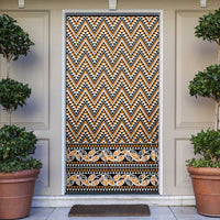 New Zealand Maori Niho Taniwha Door Cover Karaka Mangopare and Puhoro Pattern LT9 Gold - Polynesian Pride