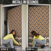 New Zealand Maori Niho Taniwha Door Cover Karaka Mangopare and Puhoro Pattern LT9 - Polynesian Pride