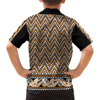 New Zealand Maori Niho Taniwha Hawaiian Shirt Karaka Mangopare and Puhoro Pattern