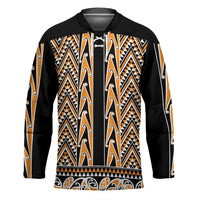 New Zealand Maori Niho Taniwha Hockey Jersey Karaka Mangopare and Puhoro Pattern LT9 Unisex Gold - Polynesian Pride