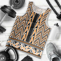New Zealand Maori Niho Taniwha Men Tank Top Karaka Mangopare and Puhoro Pattern