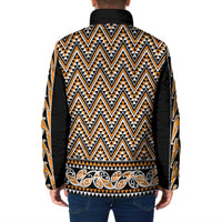 New Zealand Maori Niho Taniwha Padded Jacket Karaka Mangopare and Puhoro Pattern - Polynesian Pride