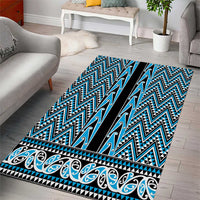 New Zealand Maori Niho Taniwha Area Rug Kikorangi Mangopare and Puhoro Pattern LT9 - Polynesian Pride
