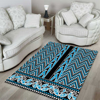 New Zealand Maori Niho Taniwha Area Rug Kikorangi Mangopare and Puhoro Pattern LT9 - Polynesian Pride
