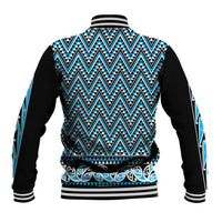 New Zealand Maori Niho Taniwha Baseball Jacket Kikorangi Mangopare and Puhoro Pattern