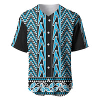 New Zealand Maori Niho Taniwha Baseball Jersey Kikorangi Mangopare and Puhoro Pattern