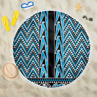 New Zealand Maori Niho Taniwha Beach Blanket Kikorangi Mangopare and Puhoro Pattern
