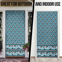 New Zealand Maori Niho Taniwha Door Cover Kikorangi Mangopare and Puhoro Pattern LT9 - Polynesian Pride