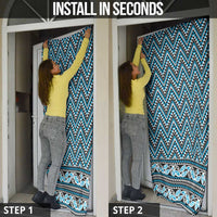 New Zealand Maori Niho Taniwha Door Cover Kikorangi Mangopare and Puhoro Pattern LT9 - Polynesian Pride