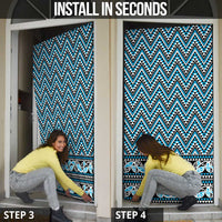 New Zealand Maori Niho Taniwha Door Cover Kikorangi Mangopare and Puhoro Pattern LT9 - Polynesian Pride