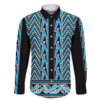 New Zealand Maori Niho Taniwha Family Matching Off The Shoulder Long Sleeve Dress and Hawaiian Shirt Kikorangi Mangopare and Puhoro Pattern