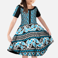 New Zealand Maori Niho Taniwha Family Matching Summer Maxi Dress and Hawaiian Shirt Kikorangi Mangopare and Puhoro Pattern