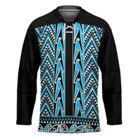 New Zealand Maori Niho Taniwha Hockey Jersey Kikorangi Mangopare and Puhoro Pattern LT9 Unisex Blue - Polynesian Pride