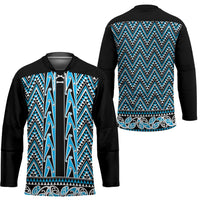 New Zealand Maori Niho Taniwha Hockey Jersey Kikorangi Mangopare and Puhoro Pattern - Polynesian Pride