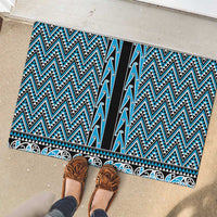New Zealand Maori Niho Taniwha Rubber Doormat Kikorangi Mangopare and Puhoro Pattern