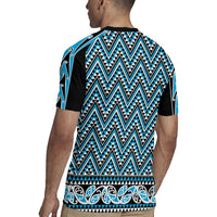 New Zealand Maori Niho Taniwha Rugby Jersey Kikorangi Mangopare and Puhoro Pattern