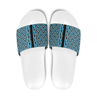 New Zealand Maori Niho Taniwha Slide Sandals Kikorangi Mangopare and Puhoro Pattern - Polynesian Pride