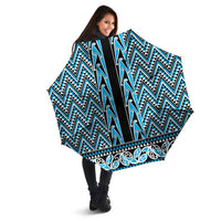 New Zealand Maori Niho Taniwha Umbrella Kikorangi Mangopare and Puhoro Pattern LT9 - Polynesian Pride