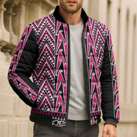 New Zealand Maori Niho Taniwha Bomber Puffer Jacket Mawhero Mangopare and Puhoro Pattern - Polynesian Pride