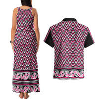 New Zealand Maori Niho Taniwha Couples Matching Tank Maxi Dress and Hawaiian Shirt Mawhero Mangopare and Puhoro Pattern