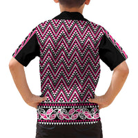 New Zealand Maori Niho Taniwha Family Matching Off Shoulder Short Dress and Hawaiian Shirt Mawhero Mangopare and Puhoro Pattern