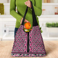 New Zealand Maori Niho Taniwha Grocery Bag Mawhero Mangopare and Puhoro Pattern