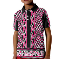New Zealand Maori Niho Taniwha Kid Polo Shirt Mawhero Mangopare and Puhoro Pattern
