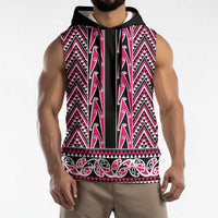 New Zealand Maori Niho Taniwha Sleeveless Hoodie Mawhero Mangopare and Puhoro Pattern - Polynesian Pride