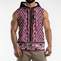 New Zealand Maori Niho Taniwha Sleeveless Zip Hoodie Mawhero Mangopare and Puhoro Pattern LT9 - Polynesian Pride