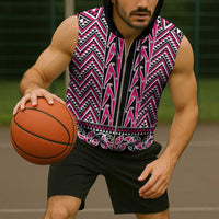 New Zealand Maori Niho Taniwha Sleeveless Zip Hoodie Mawhero Mangopare and Puhoro Pattern LT9 - Polynesian Pride