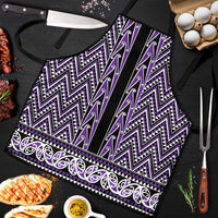 New Zealand Maori Niho Taniwha Apron Waiporopo Mangopare and Puhoro Pattern LT9 Purple - Polynesian Pride