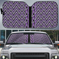 New Zealand Maori Niho Taniwha Auto Sun Shade Waiporopo Mangopare and Puhoro Pattern LT9 Purple - Polynesian Pride