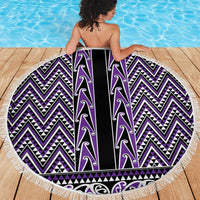 New Zealand Maori Niho Taniwha Beach Blanket Waiporopo Mangopare and Puhoro Pattern