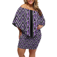 New Zealand Maori Niho Taniwha Family Matching Off Shoulder Short Dress and Hawaiian Shirt Waiporopo Mangopare and Puhoro Pattern