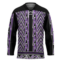 New Zealand Maori Niho Taniwha Hockey Jersey Waiporopo Mangopare and Puhoro Pattern LT9 Unisex Purple - Polynesian Pride