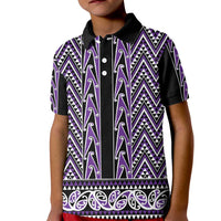 New Zealand Maori Niho Taniwha Kid Polo Shirt Waiporopo Mangopare and Puhoro Pattern