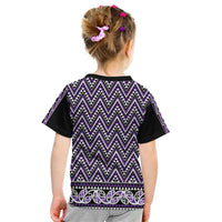 New Zealand Maori Niho Taniwha Kid T Shirt Waiporopo Mangopare and Puhoro Pattern