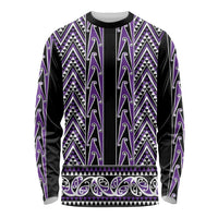 New Zealand Maori Niho Taniwha Long Sleeve Shirt Waiporopo Mangopare and Puhoro Pattern