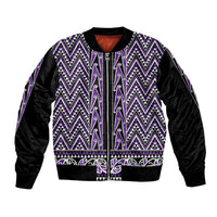 New Zealand Maori Niho Taniwha Sleeve Zip Bomber Jacket Waiporopo Mangopare and Puhoro Pattern