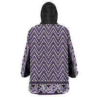 New Zealand Maori Niho Taniwha Wearable Blanket Hoodie Waiporopo Mangopare and Puhoro Pattern