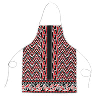 New Zealand Maori Niho Taniwha Apron Whero Mangopare and Puhoro Pattern LT9 Red - Polynesian Pride